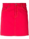 GANNI GANNI DENIM SKIRT - RED