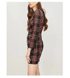 MAJE RIPPER TARTAN-PRINT WOVEN DRESS