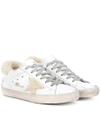 GOLDEN GOOSE Superstar shearling and leather sneakers,P00334312