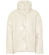 Nanushka Beige Vegan Leather Hide Puffer Jacket In White