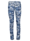 Off-white Tapestry-print Skinny-leg Jeans In Medium Blue Wa