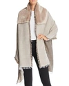 GAYNOR SALICE FAUX FUR DETAIL WRAP,80052172SALICE