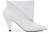 Givenchy Show Leather Folded Cone-heel Ankle Boots In White