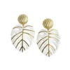 POPORCELAIN Golden Monstera Leaf Statement Earrings