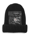 MONCLER LAQUE POCKET MIXED-MEDIA KNIT HAT,D20919920900969B0