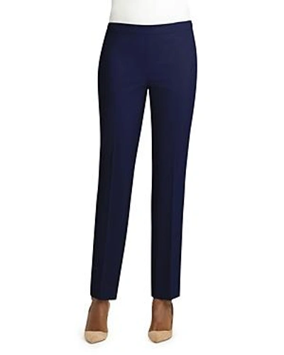 Lafayette 148 Bleecker Straight-leg Pants In Navy