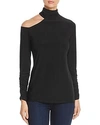 LOVE SCARLETT COLD-SHOULDER TURTLENECK TOP,LKF11143