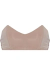 FLEUR DU MAL STRETCH-JERSEY AND SCALLOPED-CORDED LACE BANDEAU BRA