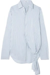 LOEWE ASYMMETRIC STRIPED SILK SHIRT