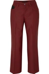MARC JACOBS CROPPED HOUNDSTOOTH TWILL STRAIGHT-LEG PANTS