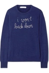 LINGUA FRANCA I WON'T BACK DOWN EMBROIDERED CASHMERE SWEATER