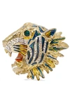 GUCCI Gold-plated, crystal and enamel brooch