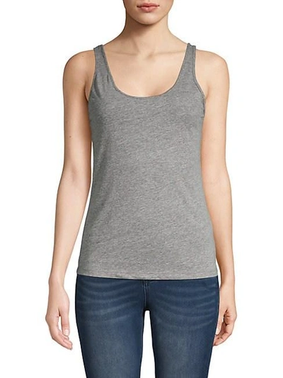 Monrow Scoopneck Tank Top In Granite