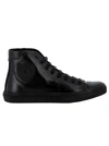 SAINT LAURENT BLACK LEATHER trainers,10702074