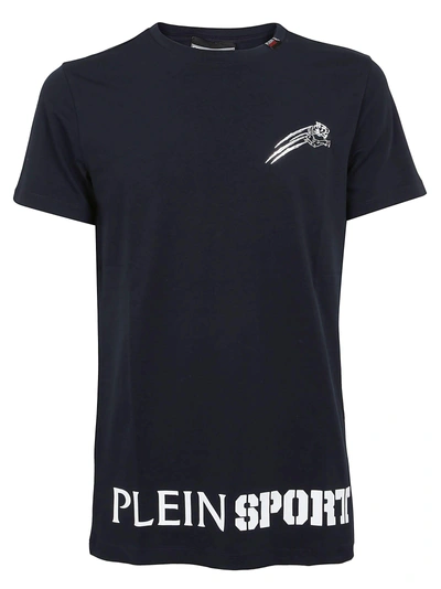 Philipp Plein Plein Sport Pouncing Tiger T-shirt In Middle Blue