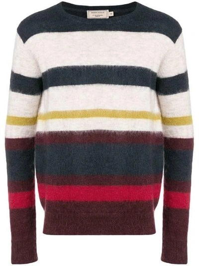 Maison Kitsuné Striped Wool-blend Sweater In Multi