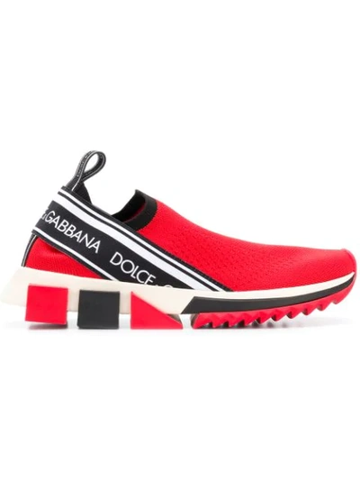 Dolce & Gabbana Branded Sorrento Sneakers In Red