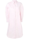 SIMONE ROCHA SIMONE ROCHA PINSTRIPED SHIRT DRESS - WHITE