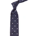 CANALI NAVY & WHITE POLKA DOT SILK TIE