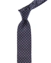 CANALI BLUE ABSTRACT SILK TIE
