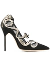 MANOLO BLAHNIK PITITA CARVED PATTERN PUMPS