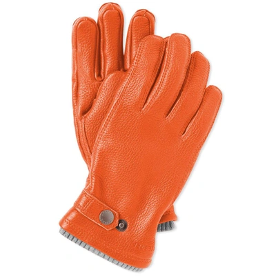 Hestra Utsjo Leather Gloves In Orange