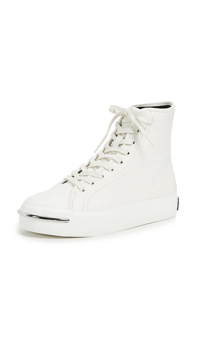 Alexander Wang Pia Leather Chunky Sneakers In White