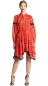 DEREK LAM 10 CROSBY Long Sleeve Dress With Handkerchief Hem