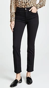 Frame Womens High-rise Denim Straight Leg Jeans In Film Noir