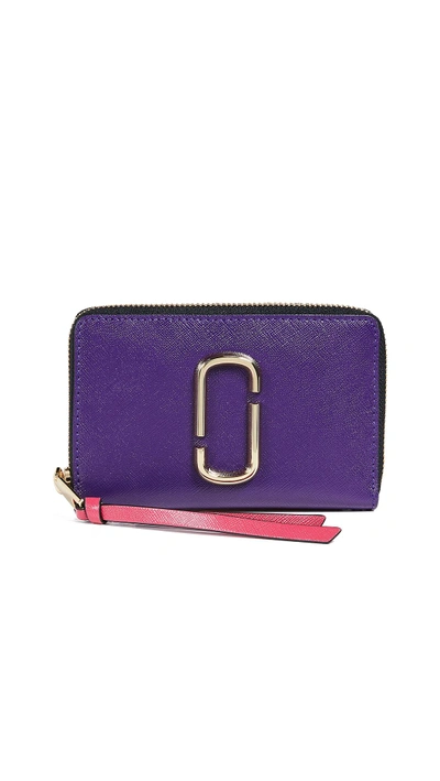 Marc Jacobs Snapshot Standard Small Leather Wallet In Violet Multi