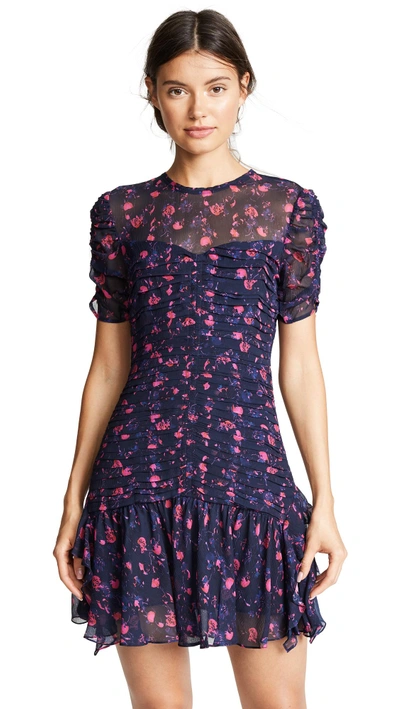Tanya Taylor Floral Print Dress - 蓝色 In Navy Multi