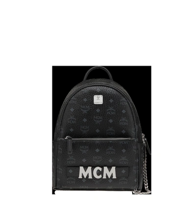 Mcm Small Stark Trilogie Canvas Backpack - Black