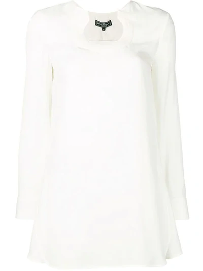 Ferragamo Gancini造型领真丝罩衫 In White