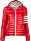 THOM BROWNE hooded zip-up jacket,FBD003X02860NET