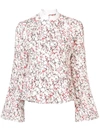 ROSIE ASSOULIN PRINTED PEPLUM SHIRT MULTICOLOR,T07