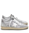 GOLDEN GOOSE Ball Star Sneakers in Silver Glitter/White Star,210000033581