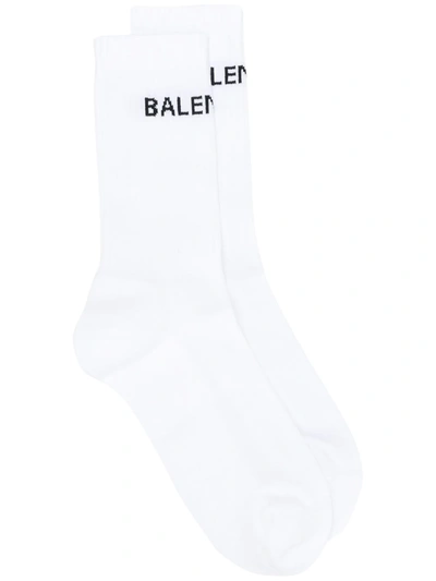 Balenciaga Logo网球袜 - 白色 In White