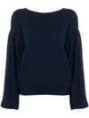 ALLUDE ALLUDE FLARED SLEEVES JUMPER - BLUE