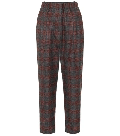 Brunello Cucinelli Wool-blend Straight-leg Trousers In Grey