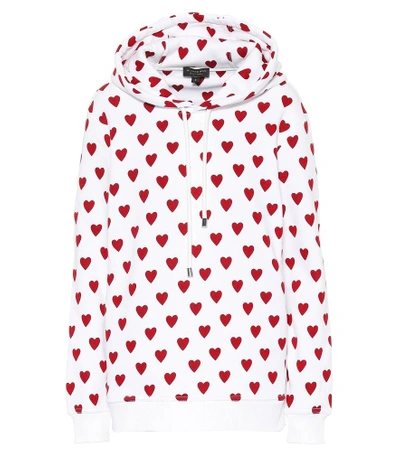 Burberry Heart Cotton-blend Hoodie In White