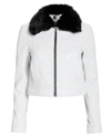 THE MIGHTY COMPANY Lincoln Faux Fur Collar Jacket,LINCOLN WHITE