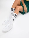 ADIDAS ORIGINALS STAN SMITH SNEAKERS IN WHITE AND BUFF - WHITE,B41625
