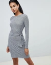 Y.A.S. TALLO KNOT SIDE DRESS - GRAY,26012940