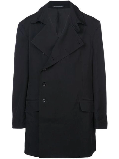 Yohji Yamamoto Oversized Double Breasted Jacket - Black