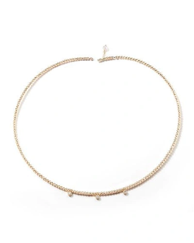 Mizuki 14k Gold Pearl & Diamond Choker Necklace