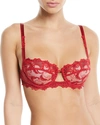 Lise Charmel Dressing Floral Demi-cup Bra In Red