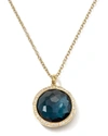 Ippolita 18k Yellow Gold London Blue Topaz & Diamond Pendant Necklace, 16-18 In London Bl Topaz