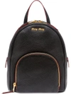 MIU MIU MIU MIU MADRAS MINI BACKPACK - BLACK