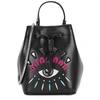Kenzo Iconic Eye Mini Leather Bucket Bag In Black