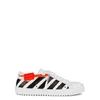 Off-white White & Black Diagonal Spray Sneakers In White And Black